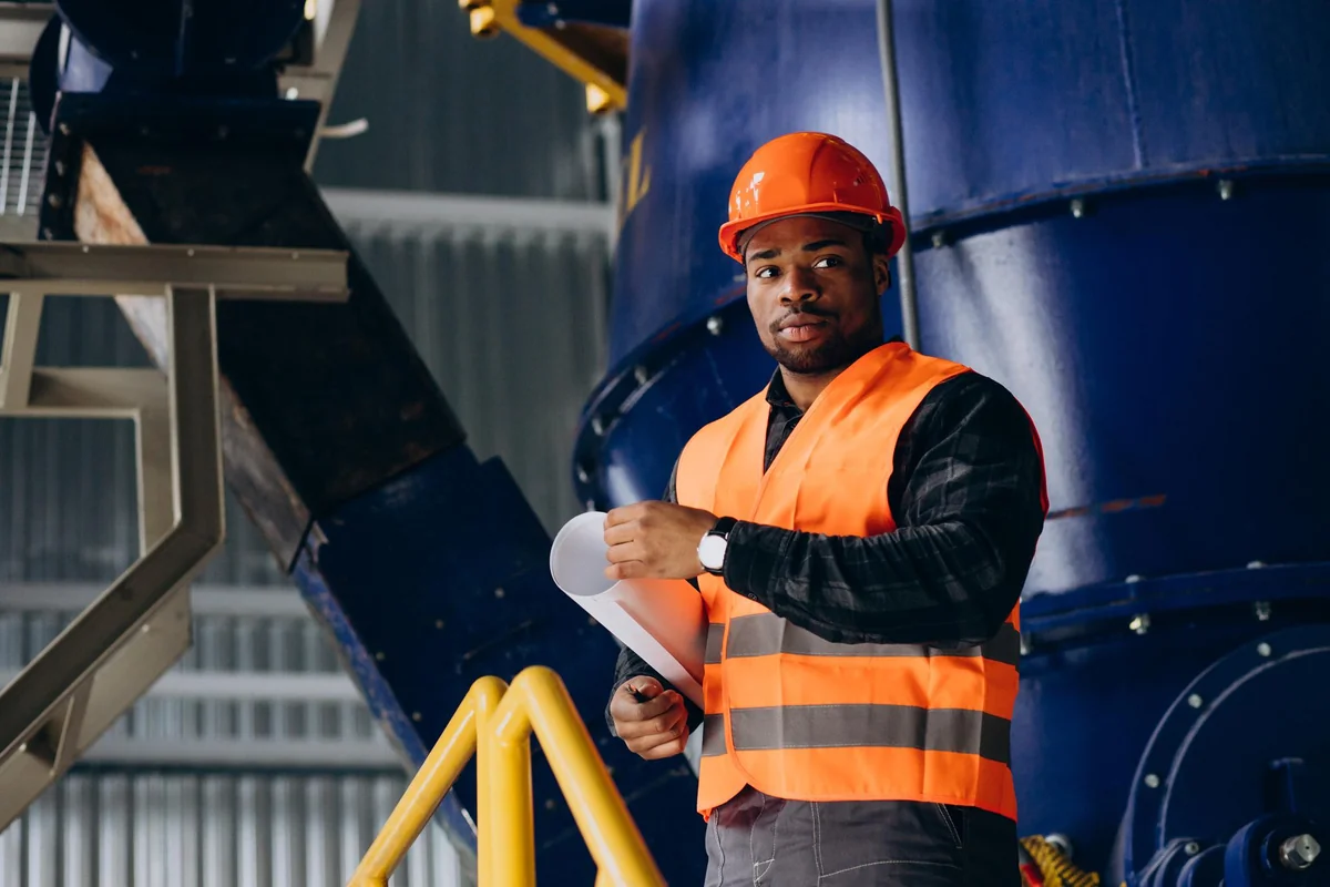 Industrial NDT inspector on site